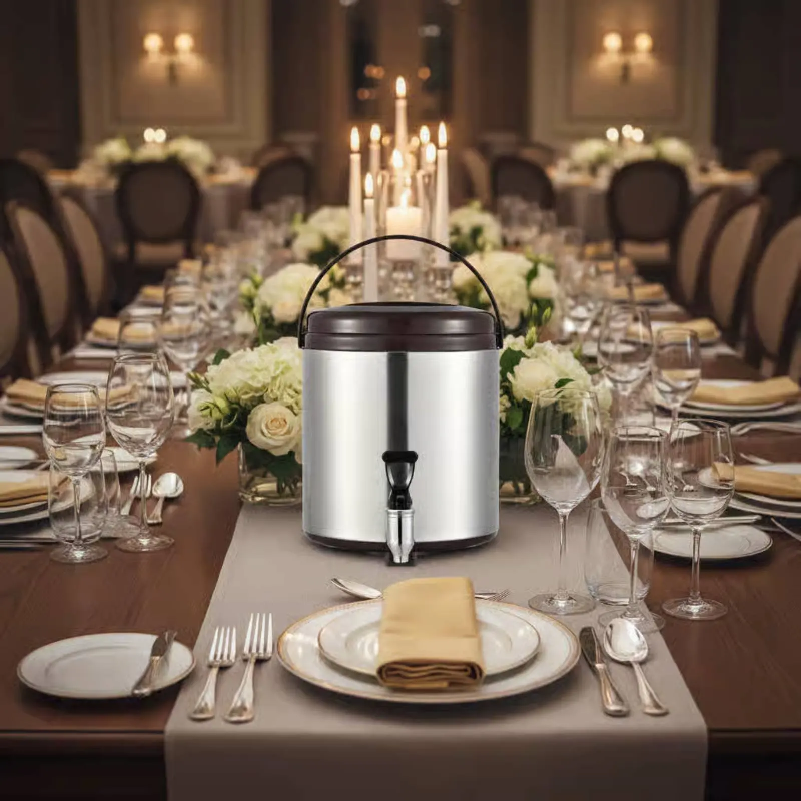 

Milk Tea Insulated Dispenser Large Capacity Insulated Beverage Dispenser with Spigot Professional Tea Urn Long-Lasting