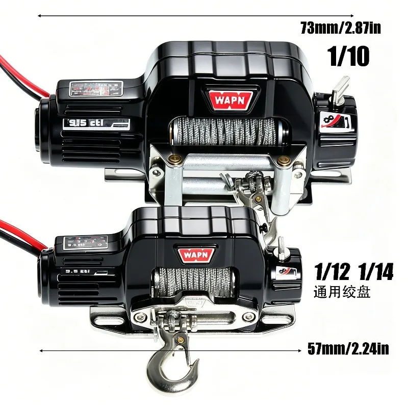 1/12 Scale 1/14 RC Climbing Car Universal for Meijiaxin H12 Bull Naughty Dragon LC80 Remote Control Metal Winch