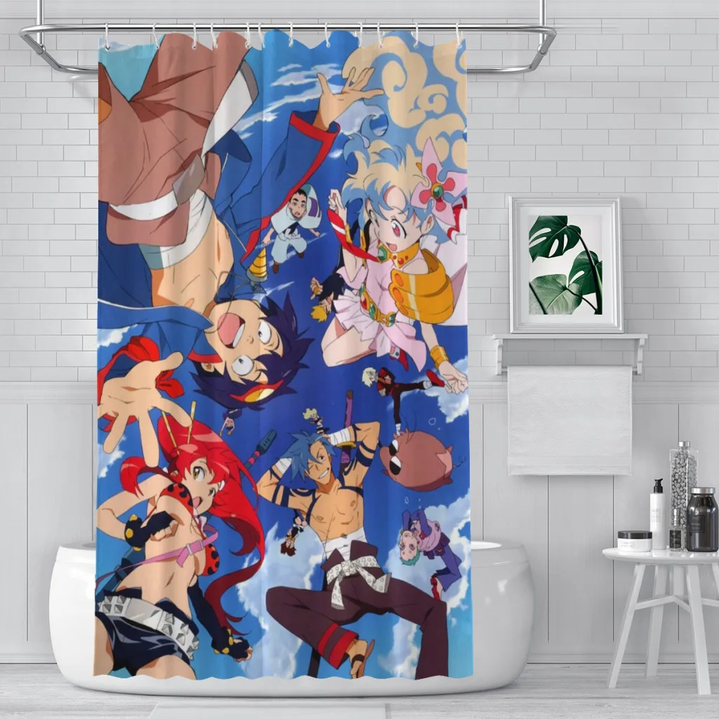 

Уникальный Декор Tengen Toppa Gurren-LagannUnique, Современные тканевые занавески для душа в ванную комнату, занавески с художественным принтом