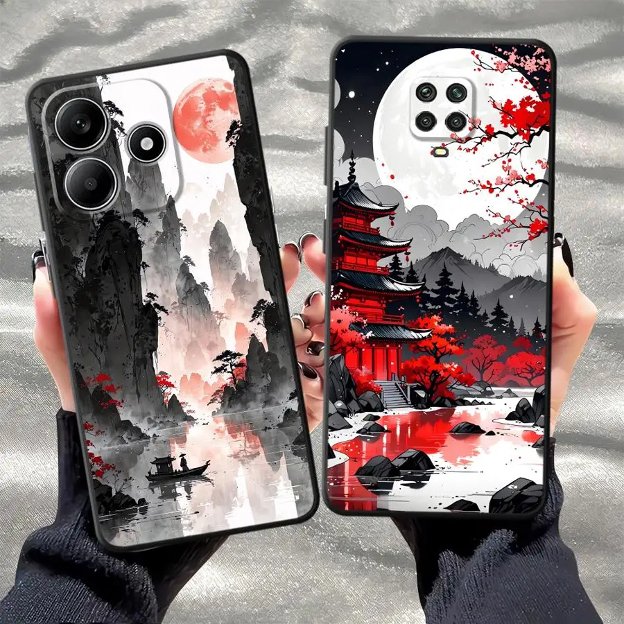 

Мягкий чехол-накладка с рисунком пейзажа для Xiaomi Poco F4 F5 F3 X4 X3 Pro C85 X3 NFC C71