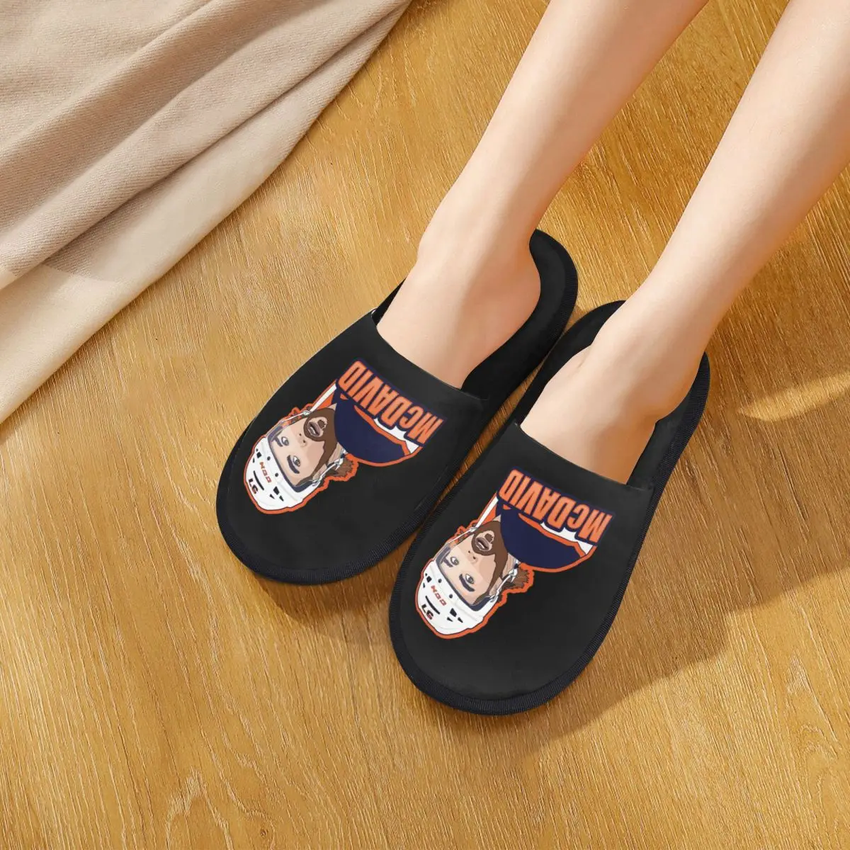 

Тапочки для фанатов Connor McDavid 97 для Edmonton Oilers, теплые мягкие женские домашние тапочки из пены с эффектом памяти, домашние пушистые туфли