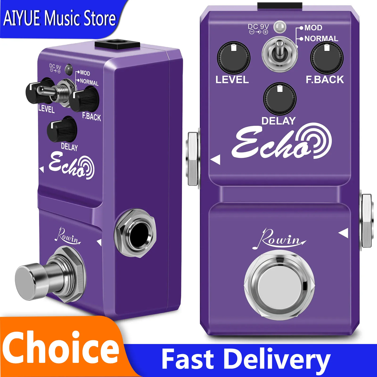 

ROWIN Echo Guitar Effects Pedal Echo Delay Analogue Effect Mini Size True Bypass Pedal LN-314 Electric Guitar Accessories