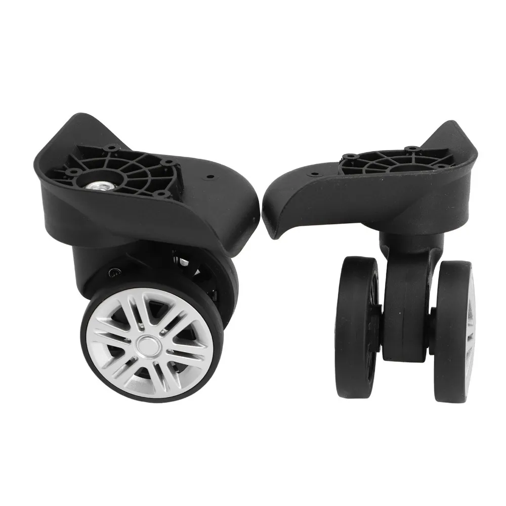 1 Pair Durable Mute Swivel Luggage Wheels Easy Installation Black Suitcase Wheels Replacement Wheels Trolley Suitcases