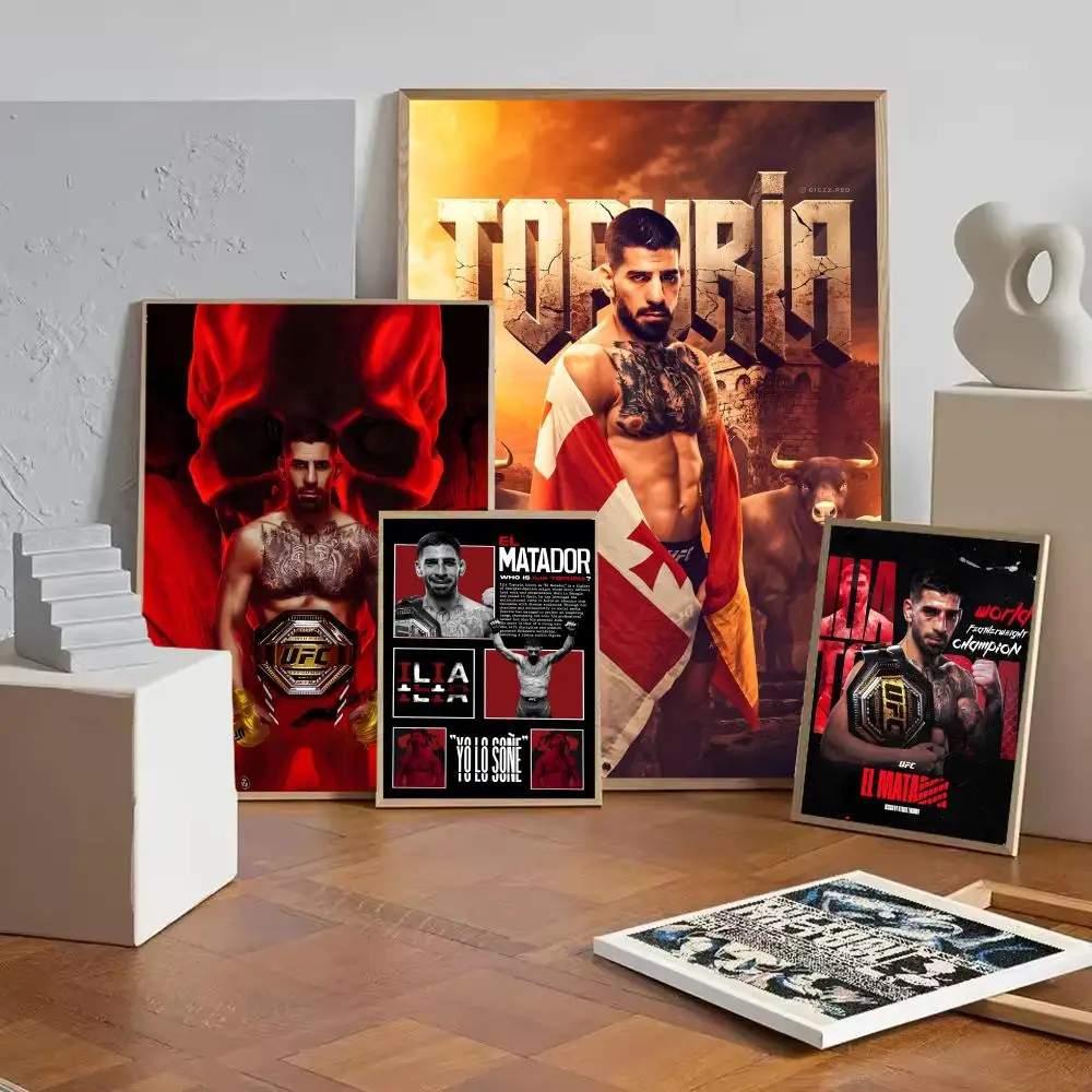 Mixed Martial Athlete I-Ilia TopuriaS Poster Paper Print Home Living Room Bedroom Entrance Bar Cafe Art Painting Decoration