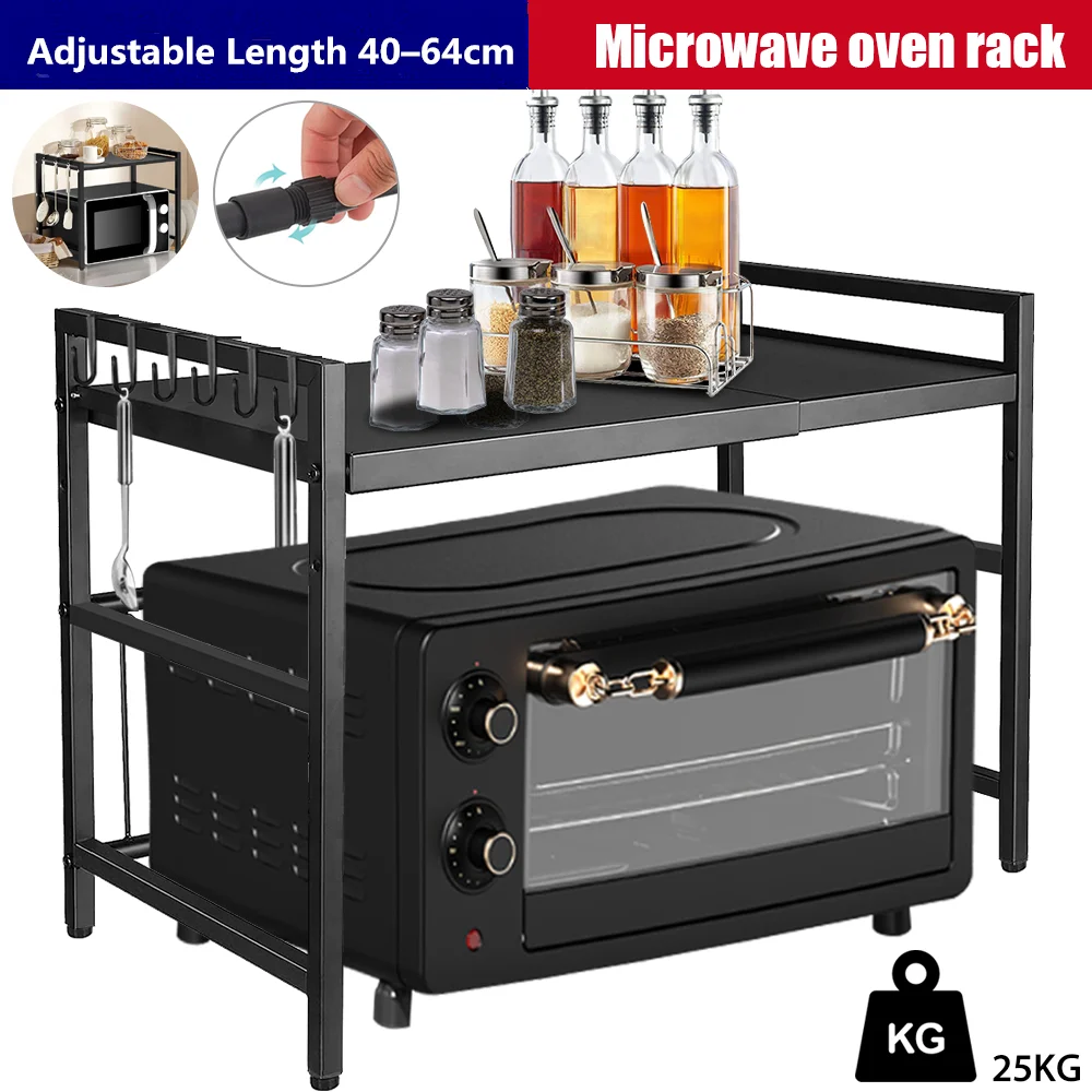 Adjustable Microwave Oven Rack Space Saving Kitchen Shelf