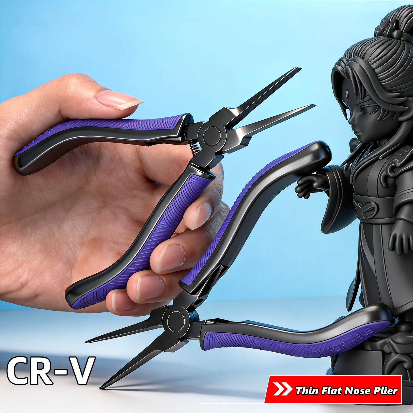 Ultralight CR-V Alloy Steel 3D Printing Support Removal Pliers with Ergonomic Comfort Grip and Flat Head Precision Cutting