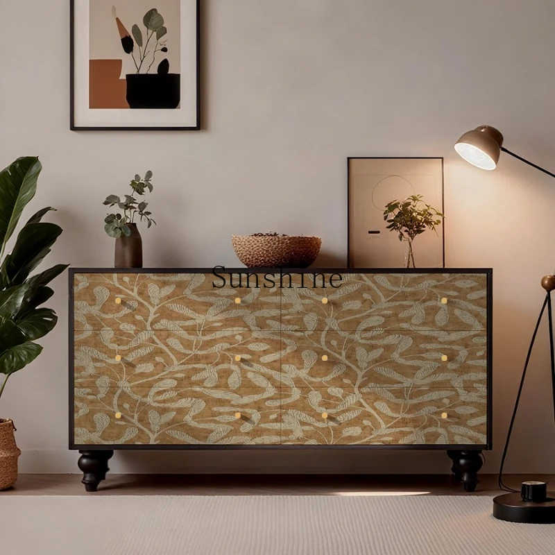 

French antique style living room six cabinets household bedroom bedside storage solid wood decoration customization