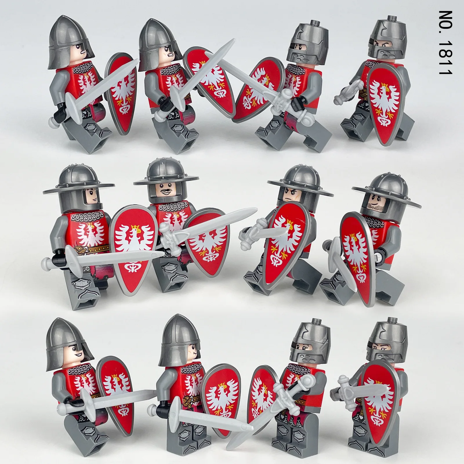 280 verschiedene mittelalterliche Ritter, römische Legion, Mini-Figuren-Bausteine, Lernspielzeug für Kinder, kleine Geschenke – Detail 30