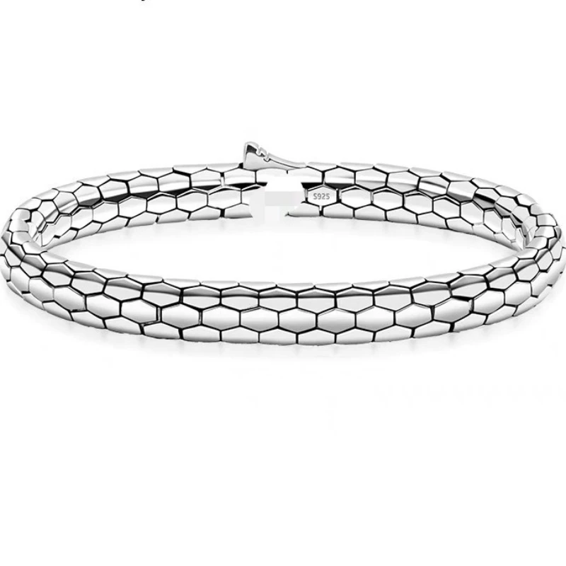 

2025 Fashion copper plating silver Snake Bone Bracelet Men Women Personalized Link Chain Cuff Bracelets Lover Gift