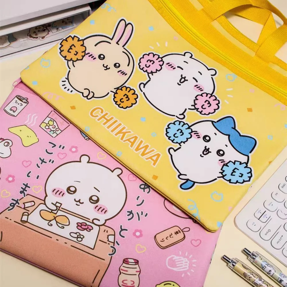 

Kawaii Chiikawa Usagi Handbag Cartoon Hachiware Student Book And Stationery Waterproof Storage Bag Large Capacity Tutoring Bags