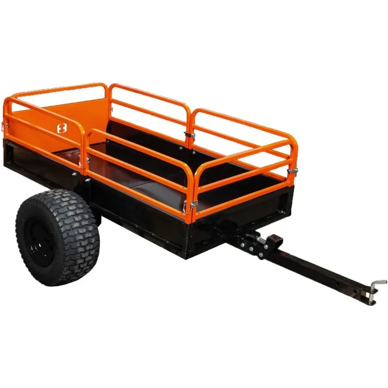 Impact Implements Heavy Duty 1500lb Utility Cart Cargo Trailer. Solid Raised Sides   Tailgate for Increased Capacity. Tilt Bed