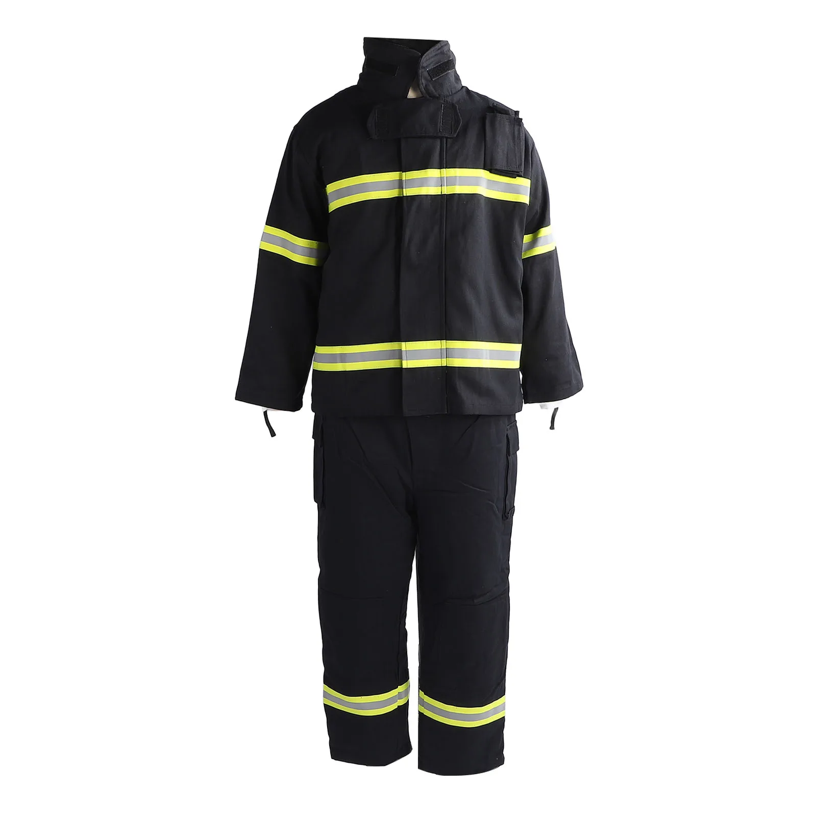 Fire Resistant Safety Suit 4 Layer Heat Insulation Jacket and Pants with High Visibility Reflective Strip Reflective Safety Suit
