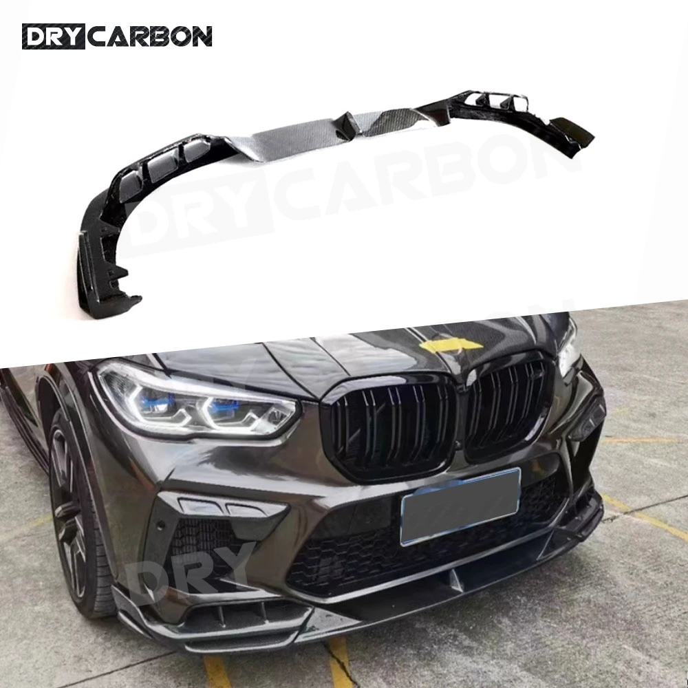 

Dry Carbon Fiber Front Bumper Lip Splitter Front Chin Bumper Spoiler Body Kits Accessories for BMW F95 X5M 2019-2022 FRP