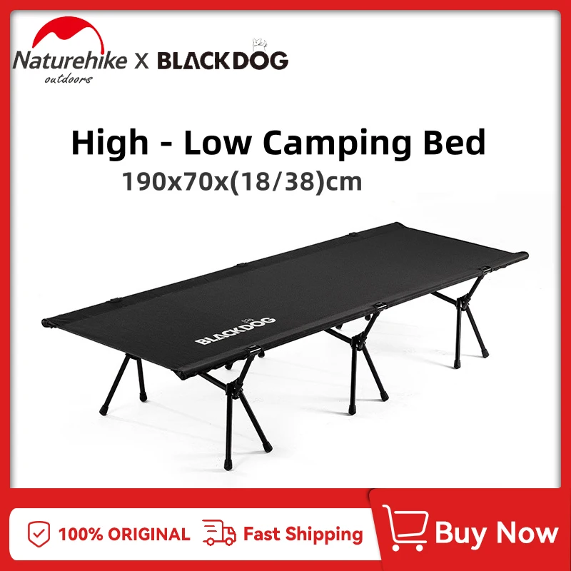 Naturehike & Blackdog Outdoor Folding Camp Bed Ultralight Travel Single Bed Outdoor Fishing Camping Portable Compact Bed