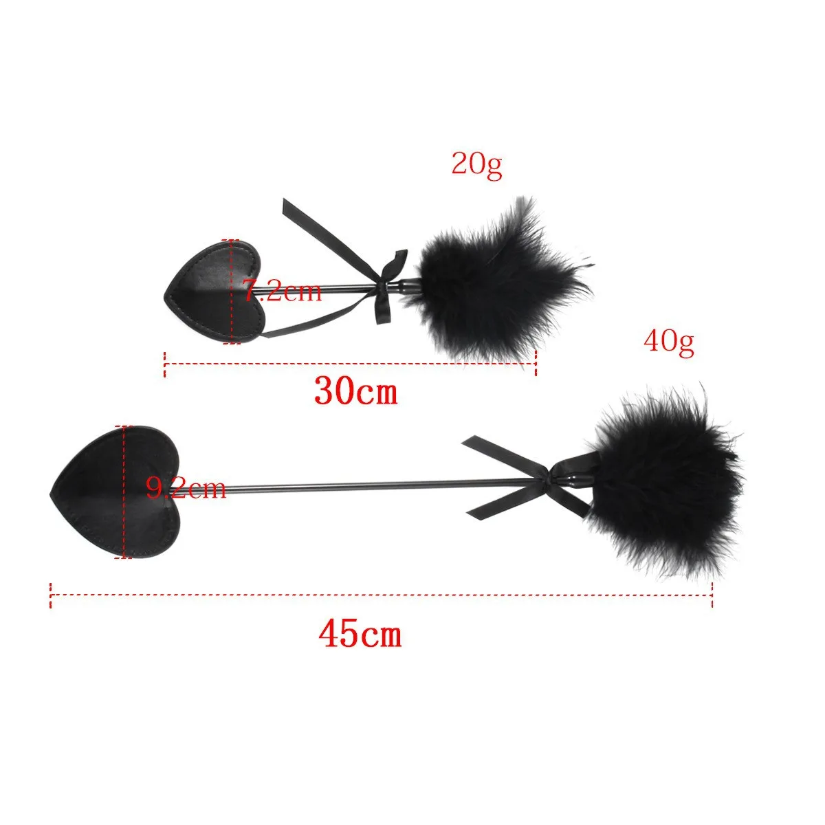 Feather Whip,PU Leather Heart-Shaped Spanking Paddle Horse Whip for Horse Equestrian Riding bat,Cosplay Performance Props