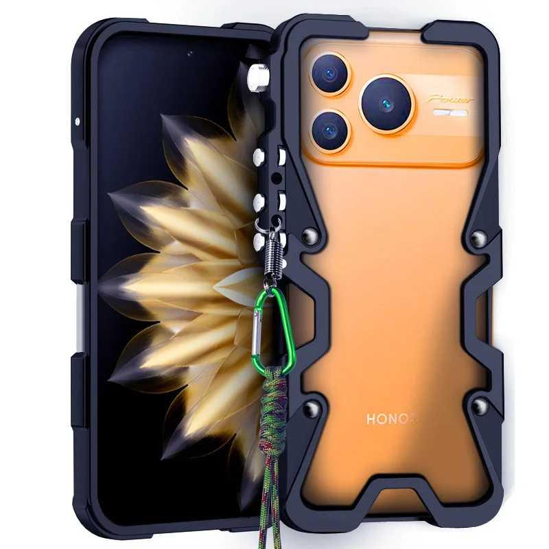 

Zimon Luxury Armor Metal Aluminum Phone Bumper For Honor Power 2 GT Pro Cover Mechanical Purely Handmade Skull Case
