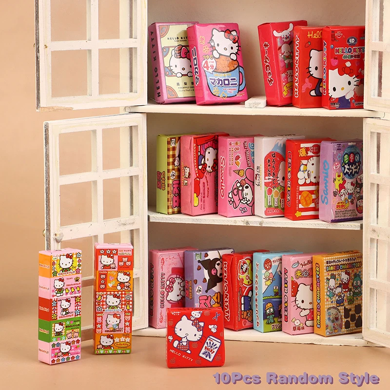 

10PCS 1:12 Dollhouse Miniature Simulation Laminated Snack Biscuit Box Furniture Home Model Decor Toy Doll House Accessories