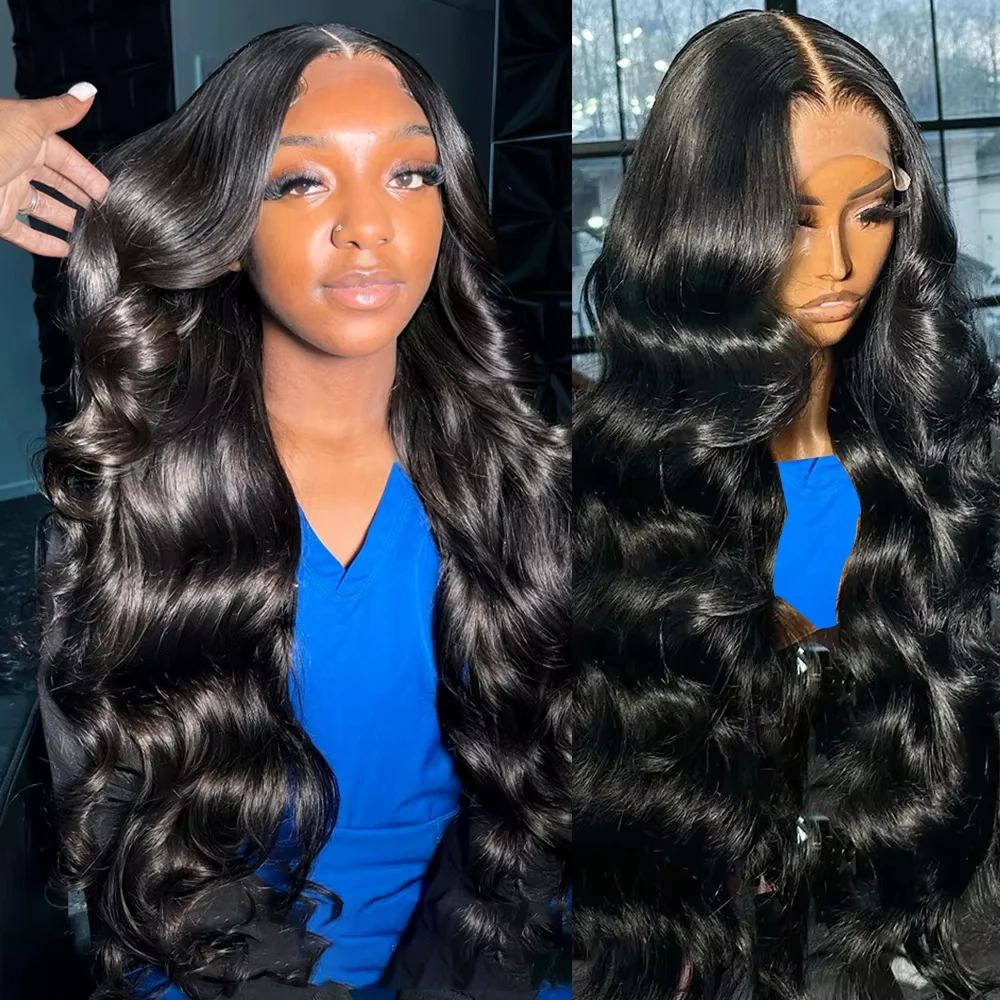 30 40 Inch 13x6 HD Transparent Body Wave Lace Frontal Wigs Preplucked 13x4 Lace Front Human Hair Wig Pre Plucked For Black Women image 2