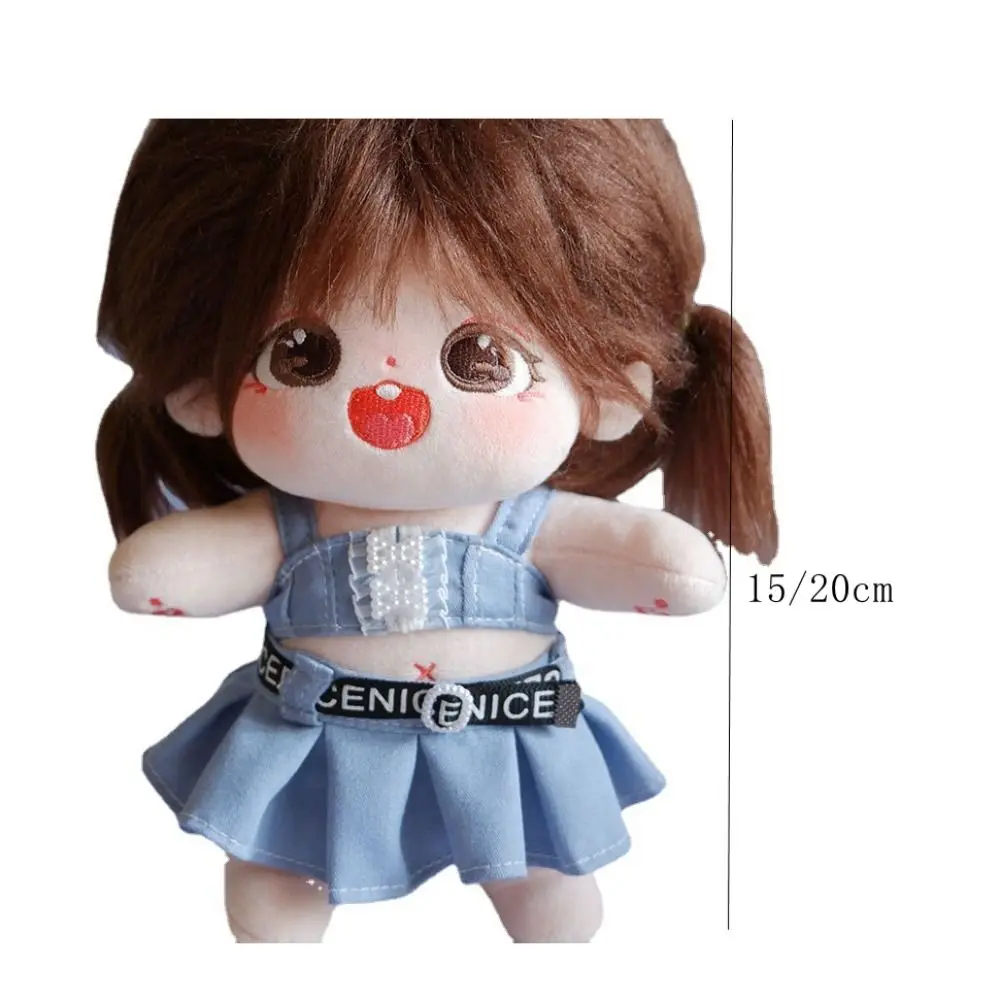 T-shirt 15/20cm Cotton Doll Clothes Lolita Dress DIY Clothing Idol Doll Clothes Dress Up Princess Skirt Plush Toy Clothes Kids