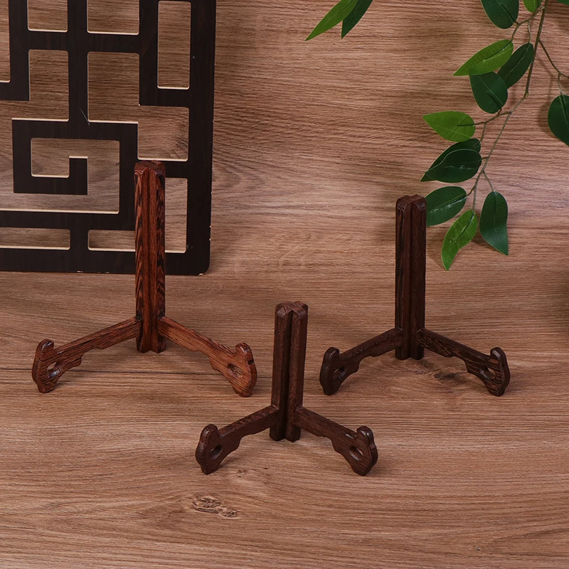 Display Stand Foldable Rack Porcelain Plate Collection Rack Wood Storage Rack Wood Easel Plate Tea Cake Dish Holder Home Decor