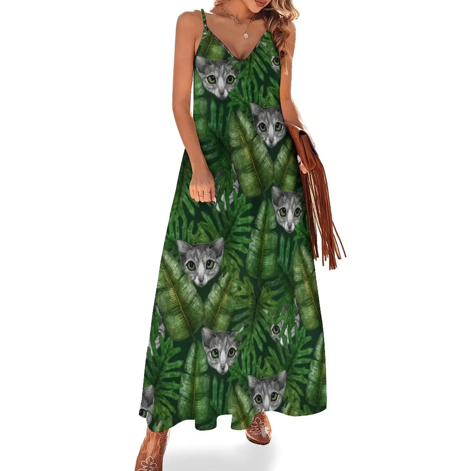 

Jungle Kittens Sleeveless Dress summer dress korean women women's clothing trend 2025 Dress