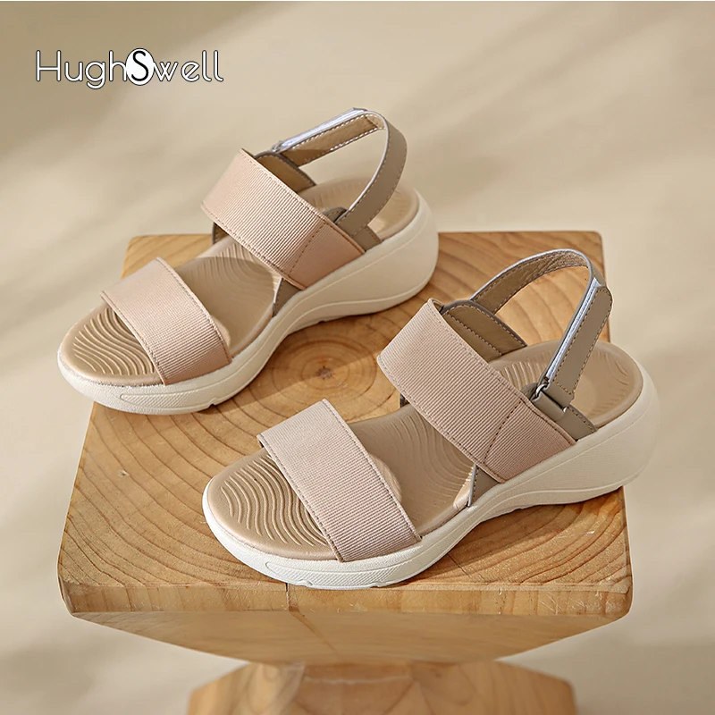 Comfort Well Bouncy Sport Sandals Woman Brand Design Casual Soft Sole Elastic Sandalias Ladies Classic Strappy Summer Shoes