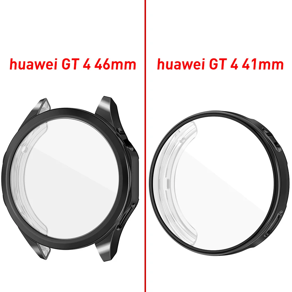 Voor Huawei Horloge Gt4 Gt 4 Case Beschermende Zachte Tpu Case All-Round Screen Protector Huawei Watch Gt4 Gt 4 41Mm 46Mm Case