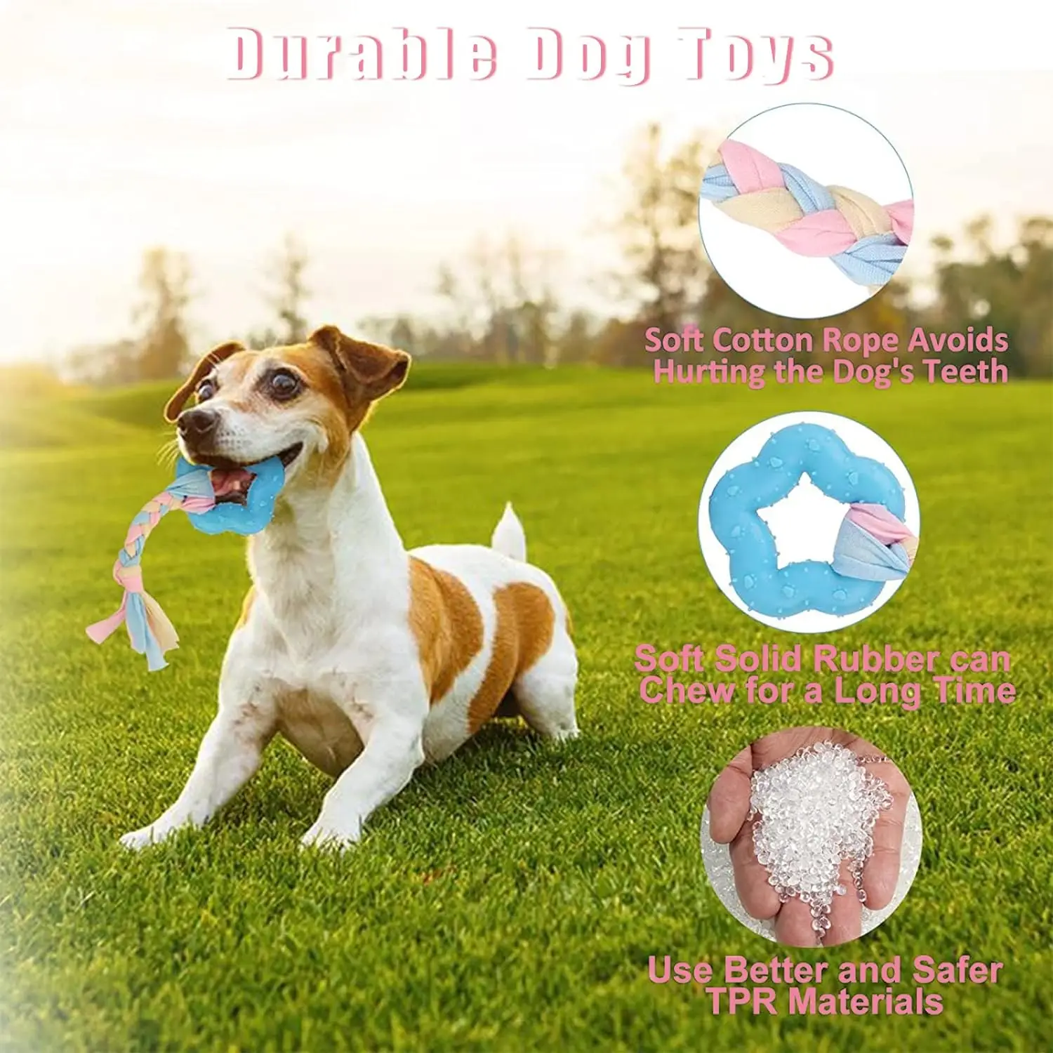 Interactive Dog Toys For Small Dogs Cats Squeaky Dog Chew Toys Rope For Aggressive Chewers Indestructible Puppy Pet Accessories