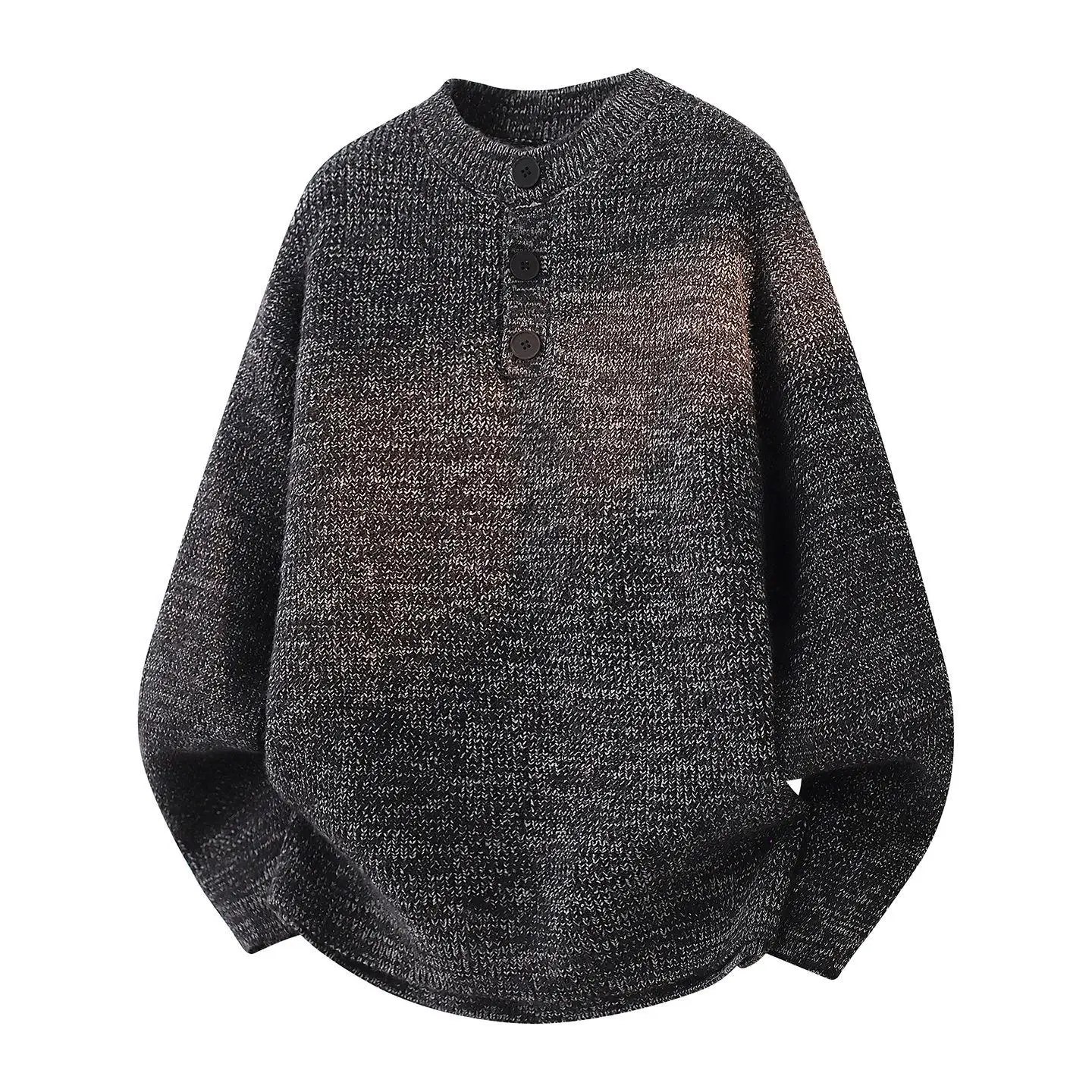 

American Retro Men's Knitwear Casual Collared Sweater Autumn Winter New Sle Lazy Faion High-End Feeling Overhead irt