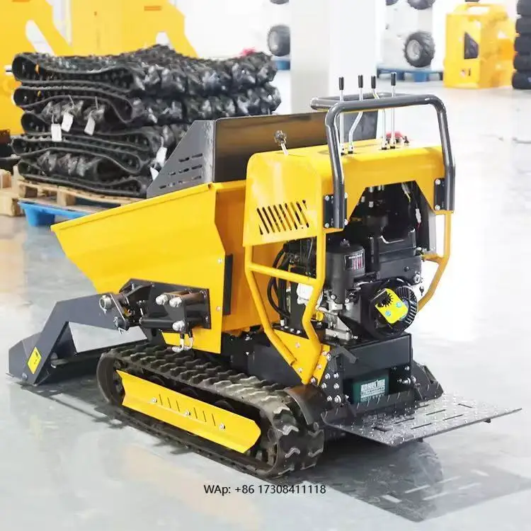 

Manual Mini Tracked Dumper 500 kg Hydraulic Electric Transporter Crawler Mini Dumper Truck