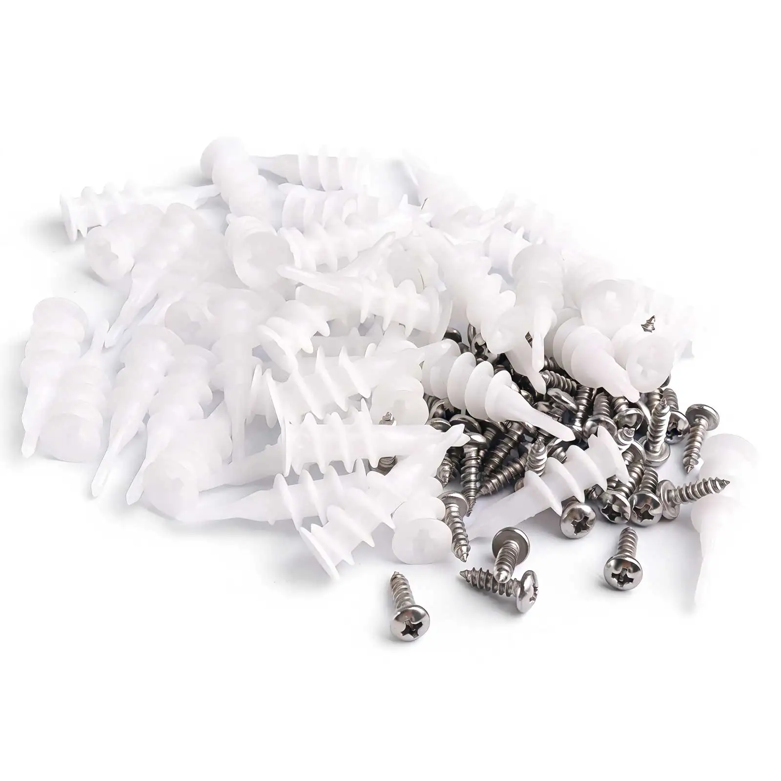 مراسي الحفر الذاتي مع مسامير ، لوحة الجبس الأبيض ، مجموعة متنوعة ، 50 قطعة