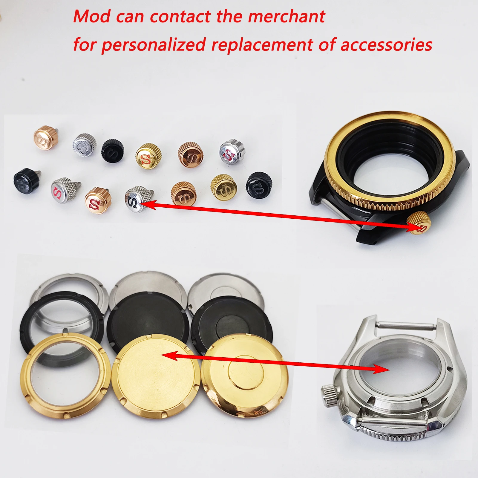 Mod SPB185 Case NH35 Case Ceramic Bezel Insert Sapphire Crystal Glass Silver Stainless Steel Watch Case