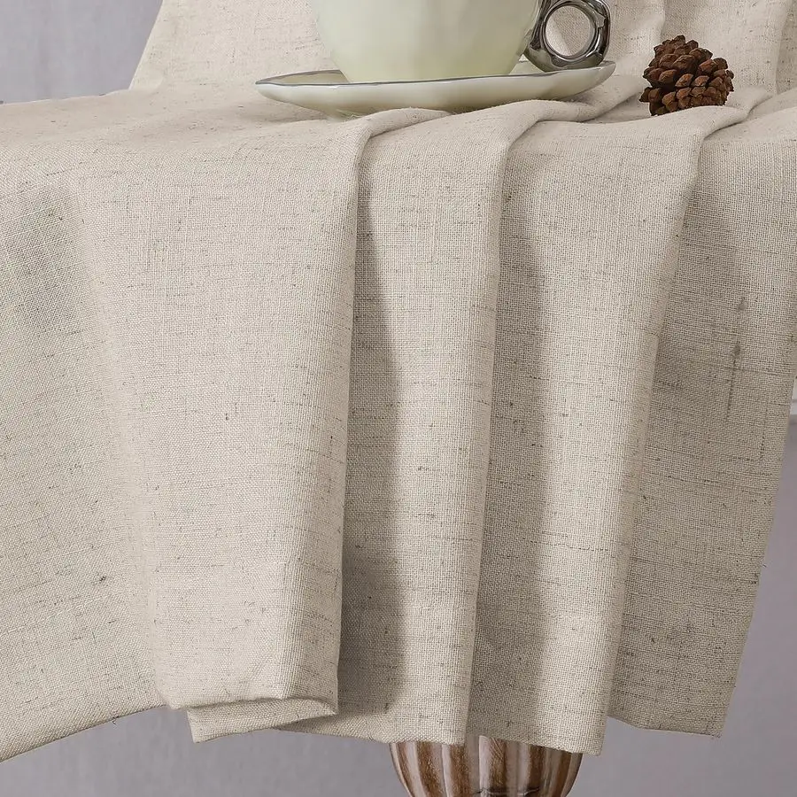 Linen Curtains 84 Inch Length for Living Room 2 Panel Set Neutral Modern Farmhouse Window Privacy Light Filtering Drapes for Far