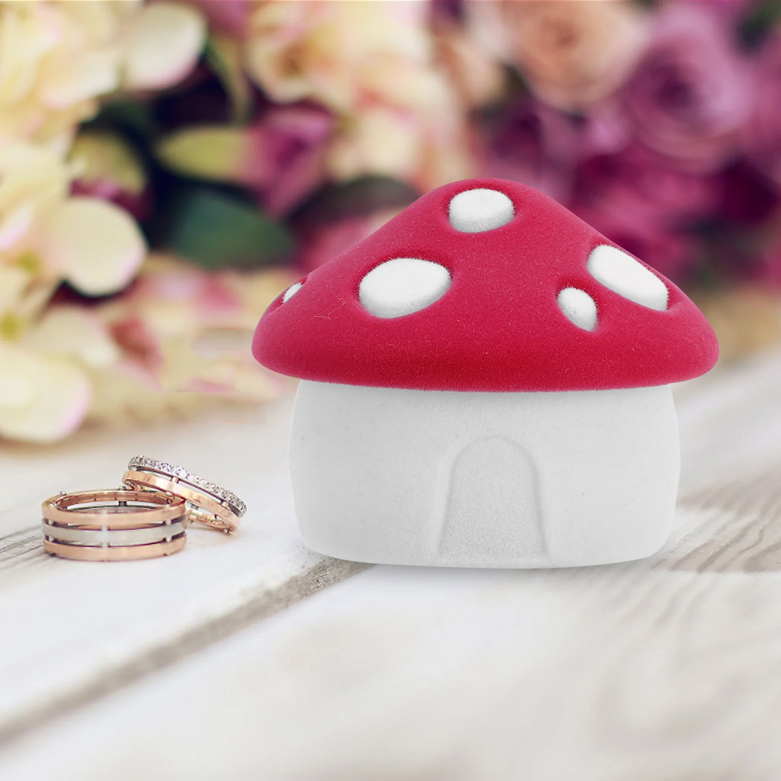 

Mushroom Shape Jewelry Box Blue Elegant Rings Organizer Protective Jewelry Storage Case Necklace Holder Gift for Birthday