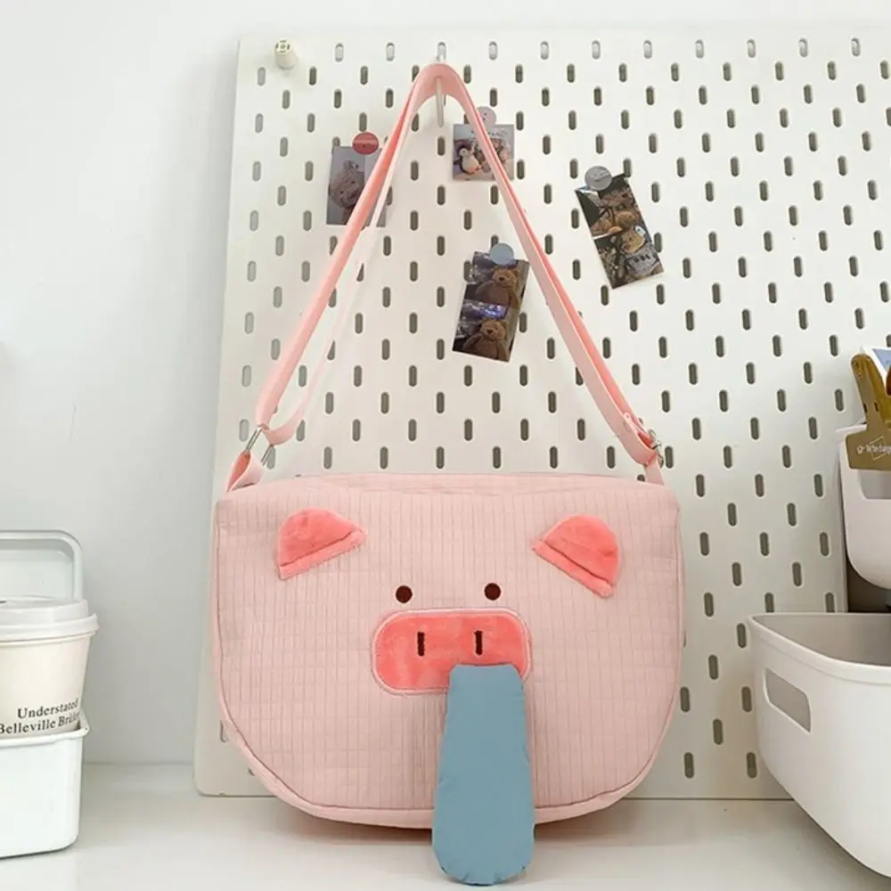 Casual Snot Capybara Shoulder Bag Carrot Cute Pink Piggy Crossbody Bag Fashion Bear Black Eyes Sling Bag Girls