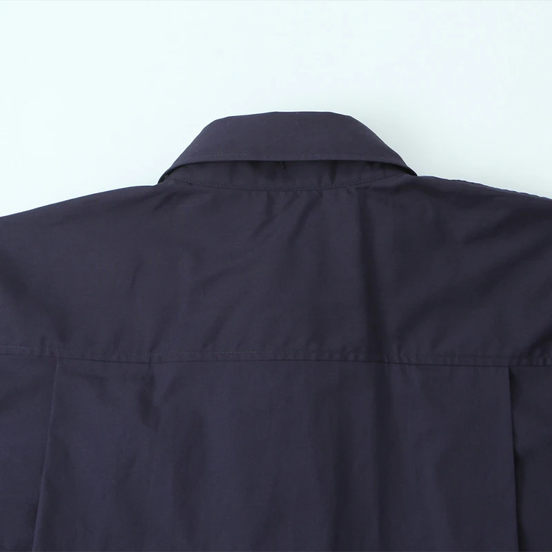 Willshela Women Fashion With Tie Navy Blue Single Breasted Blouse Vintage Lapel Neck Long Sleeves Female Chic Lady Shirts