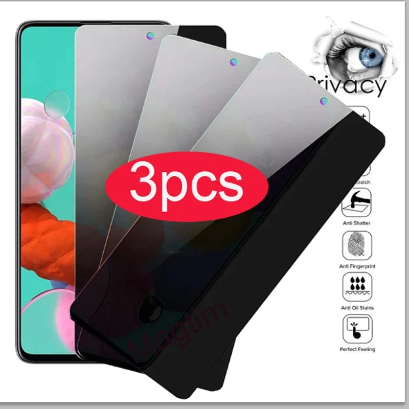 3PCS Anti-Spy Tempered Glass For Samsung A15 A35 A71 A72 A5 A31 A21s Privacy Screen Protector For Galaxy A70 A30 A50S A34 A54