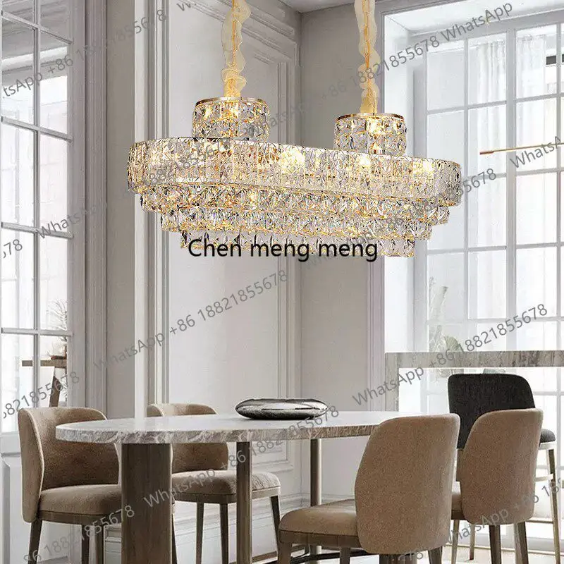 

F181 French light luxury living room high-end crystal lamp atmospheric bedroom, villa duplex floor crane