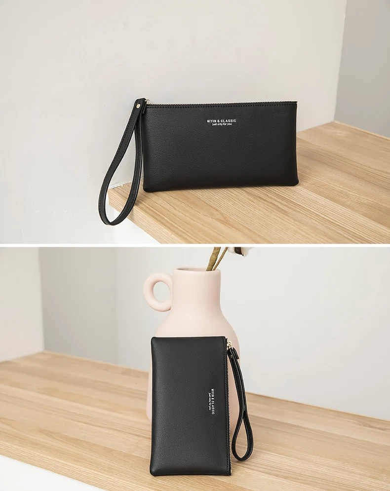 MIYIN Business Casual Damen-Geldbörse Einfache und Tragbare Reißverschluss-Handtasche Lange Brieftasche Bürogeschenk Lehrergeschenk Geschenk für Frauen – Detail 19
