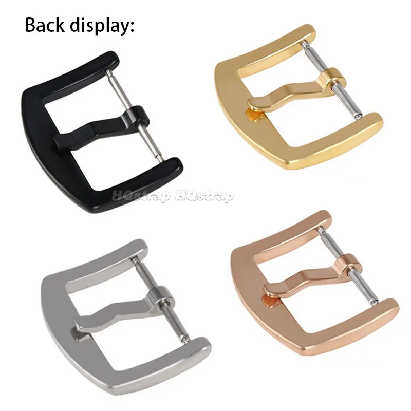 Solid Stainless Steel Buckle 18mm 20mm 22mm Metal Watch Strap Clasp Brushed Pin Button for Leather/silicone Bracelet Accessories