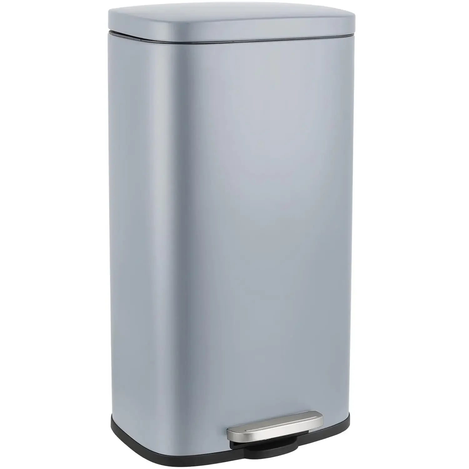 8 Gallon Step Trash Can, Stainless Steel Garbage Bin, Soft-Close Rubbish Bin with Removable Plastic Inner Bucket