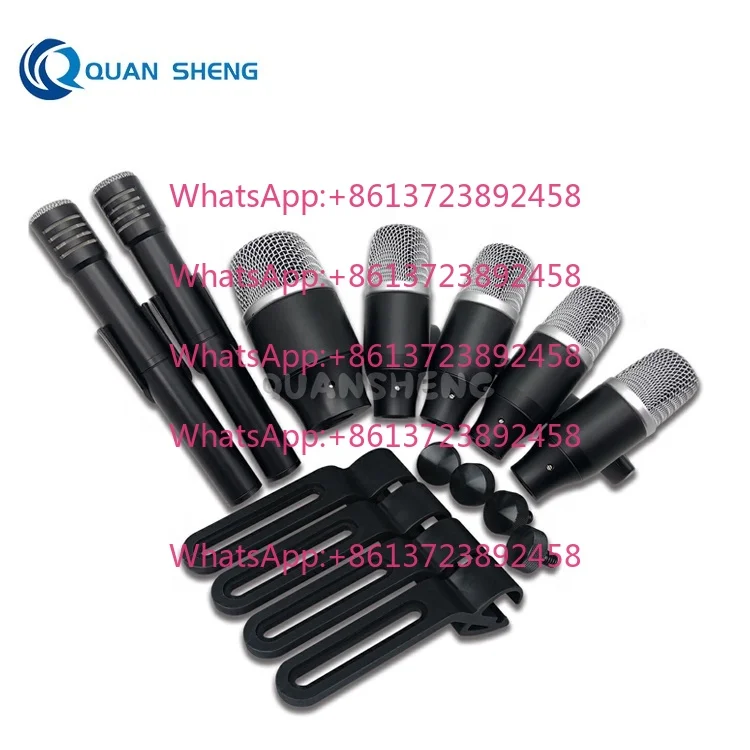 Q904-XLR Set Drums With Microphones Professional Drum Mic 7 Pieces Aluminum Box Wired 5pcs For Recording Musical Instrument