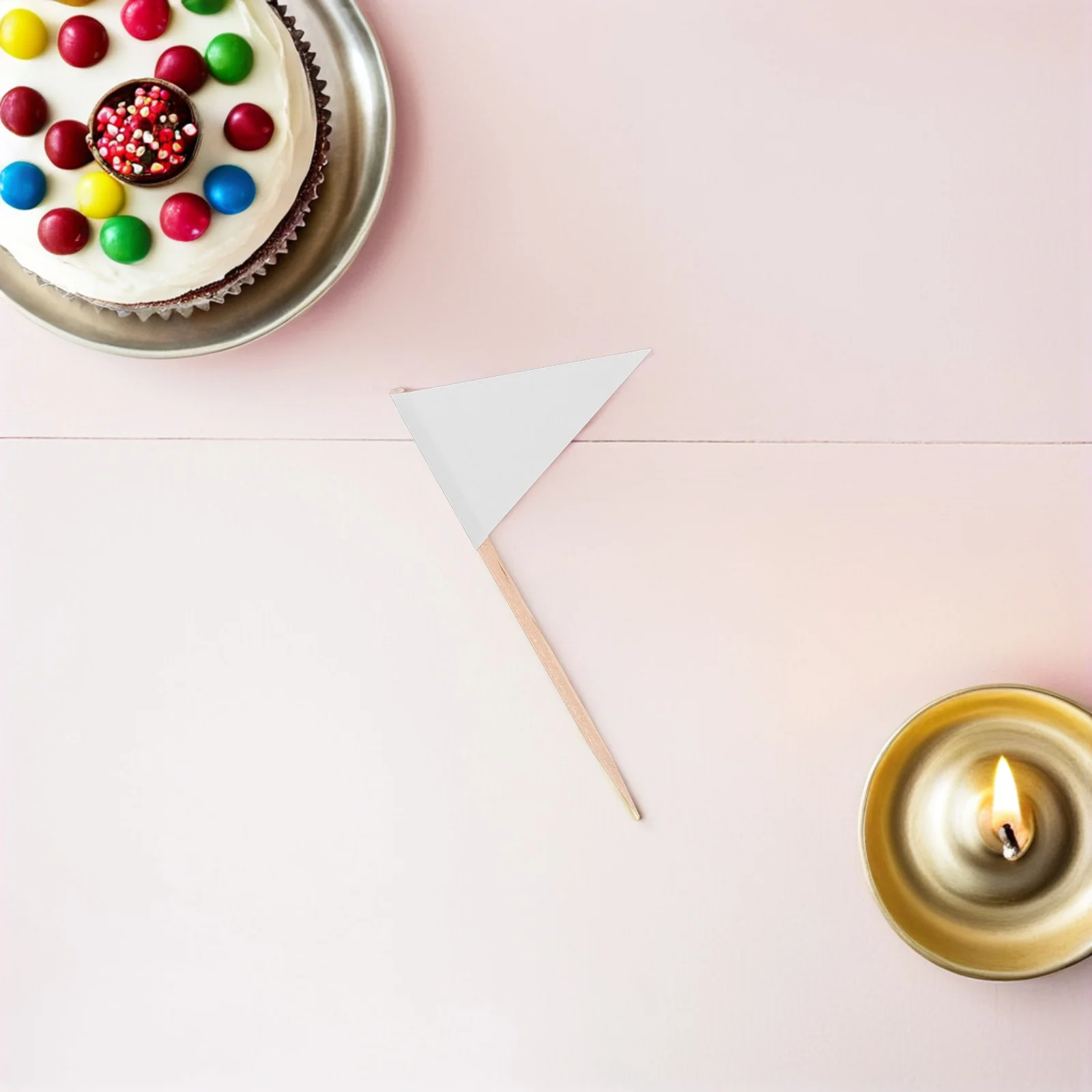 

100Pcs Toothpick Flags Solid Triangle Mini Flags Food Cupcake Toppers Fruit Cheese Markers Party Supplies Cheese Markers