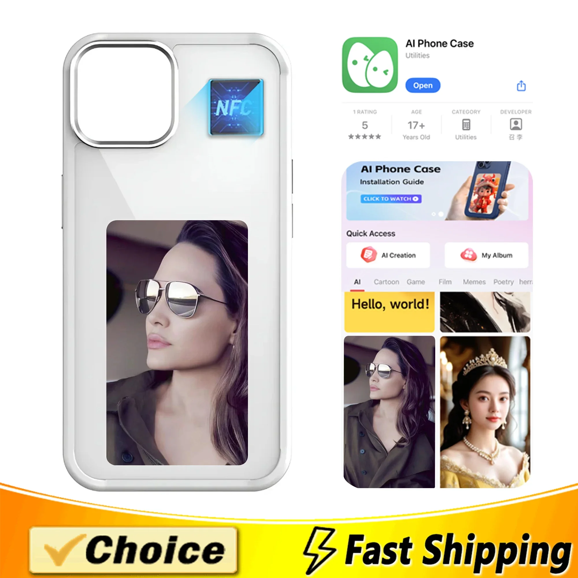 E-ink Screen Phone Case For iPhone 13 14 15 Pro Max Smart DIY Can Change Picture Refesh Photo Phone Cover No Batteries Required