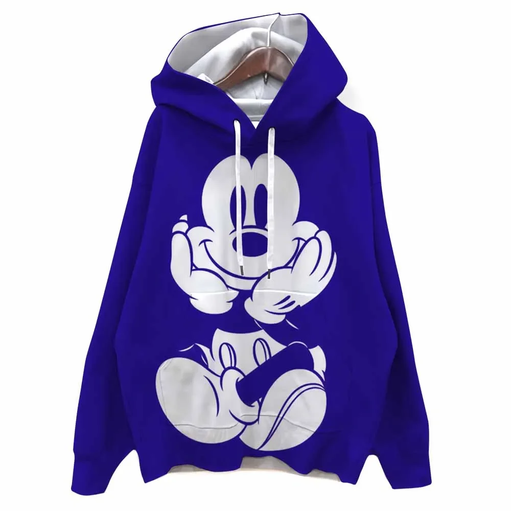 디즈니 미키 마우스 프린트 Y2K 후드티 여성 하라주쿠 카와이 옷 오버사이즈 스웨트셔츠 귀여운 여성 새로운 캐주얼 패션 고딕