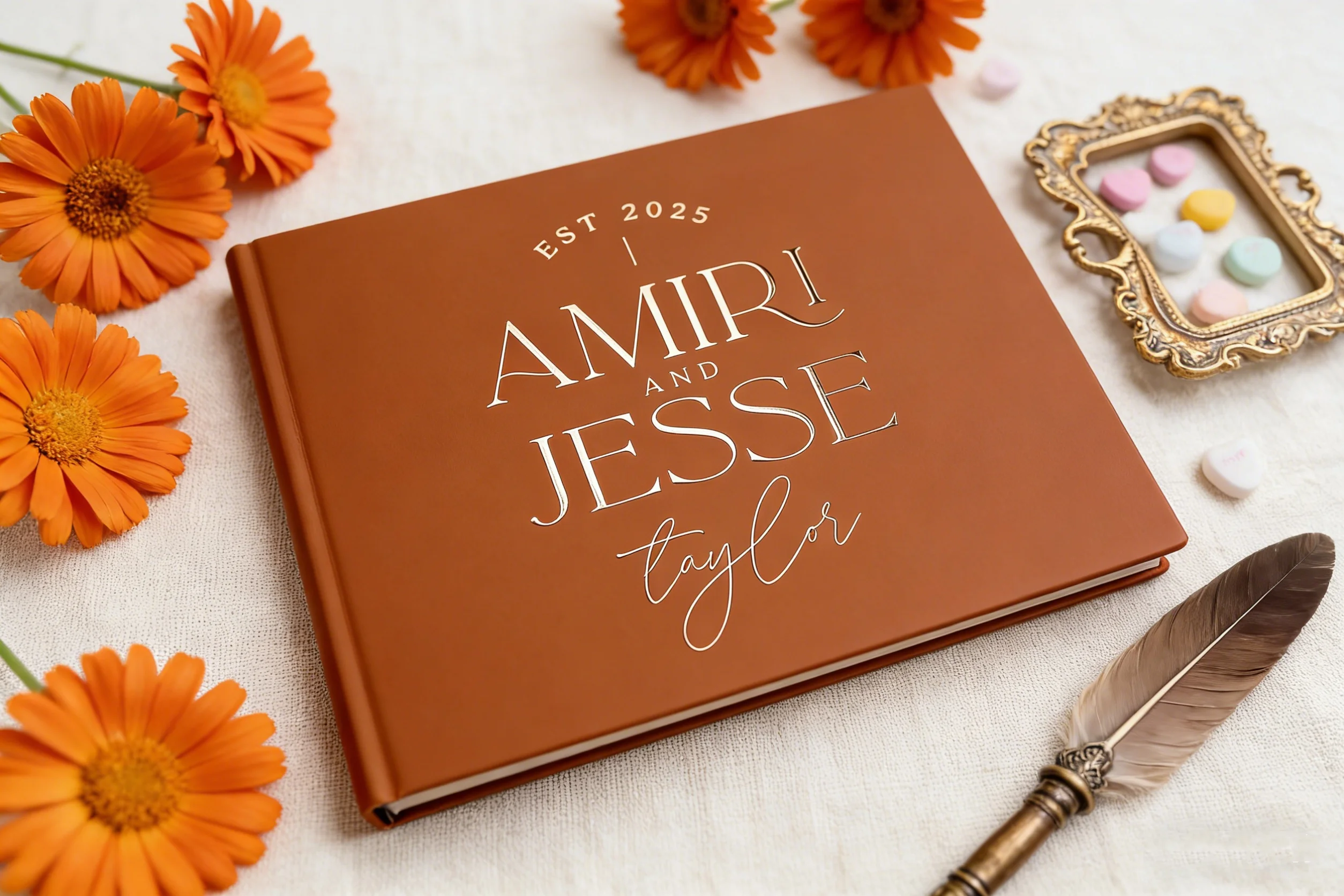 

Книга для гостей на свадьбу с фото | Книга для записи имен и дат гостей с возможностью персонализации | Фотоальбом для свадьбы и помолвки, гостевая книга