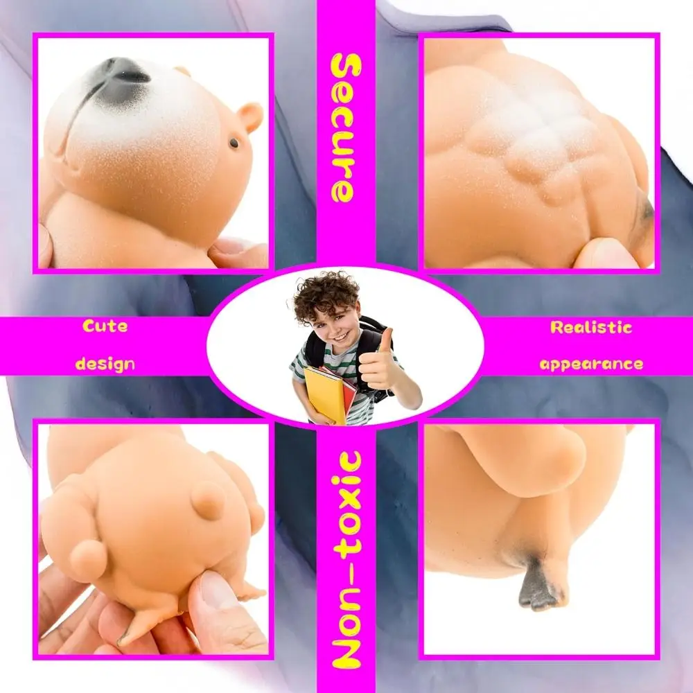 

Забавная капибара для снятия стресса, мягкая капибара с животными, эластичная капибара, игрушки для снятия стресса для взрослых