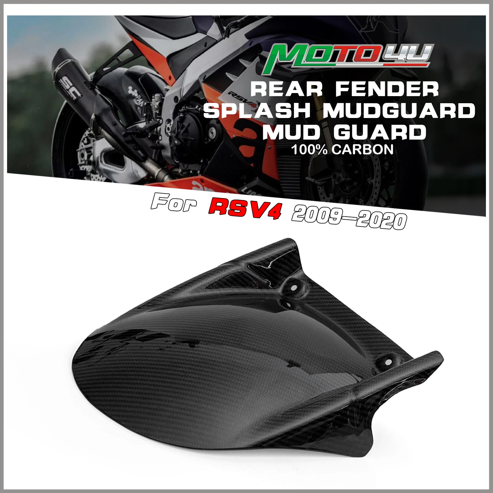 

For Aprilia RSV4 2009-2020 100% Carbon Fiber Rear Fender Splash Mudguard Mud Guard Short mudguard Motorcycle body modification