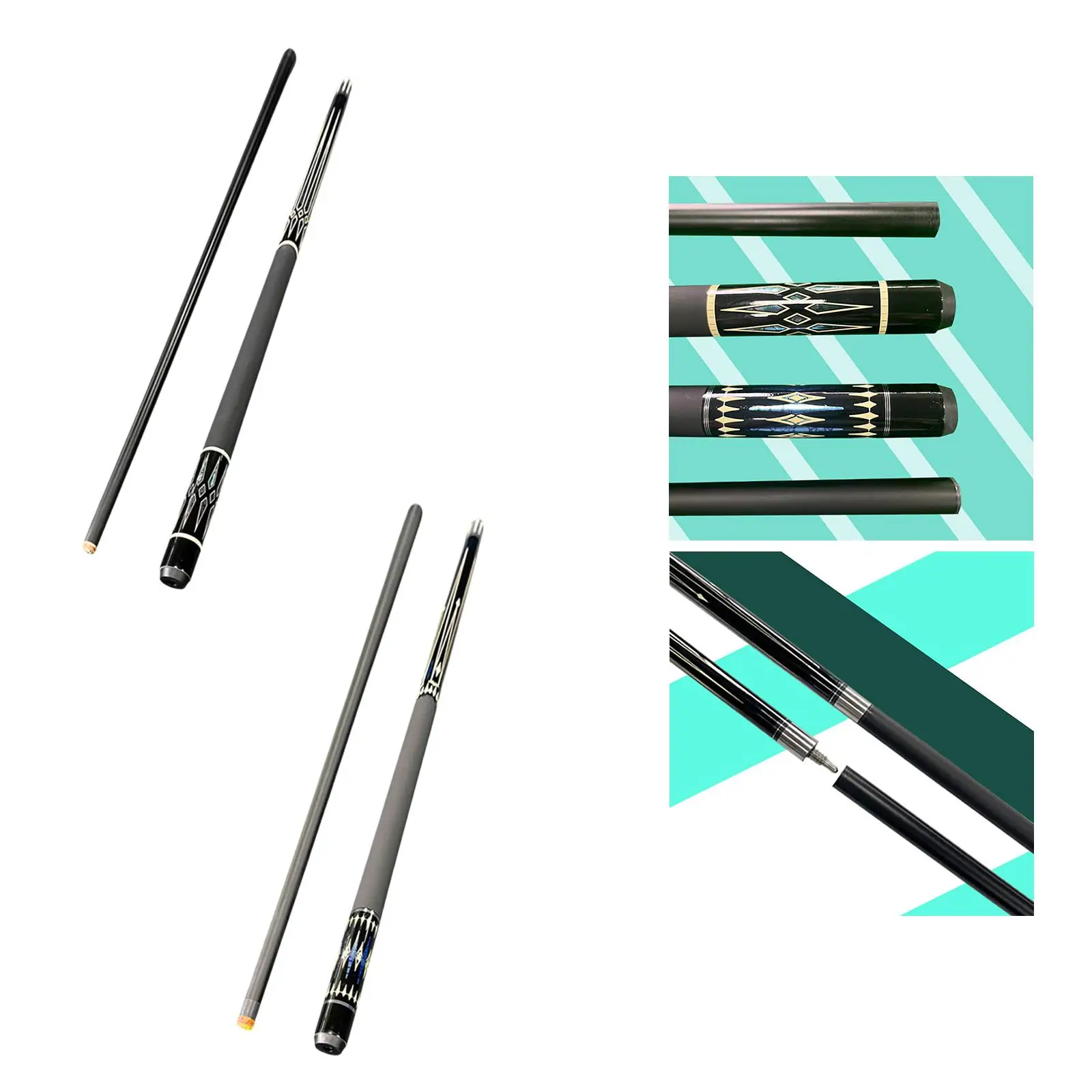 

Pool Cue Stick Billiard Cue Stick Segmented Lightweight Two Section with Tail Hole for Bar House Practice Cue Billiard Player