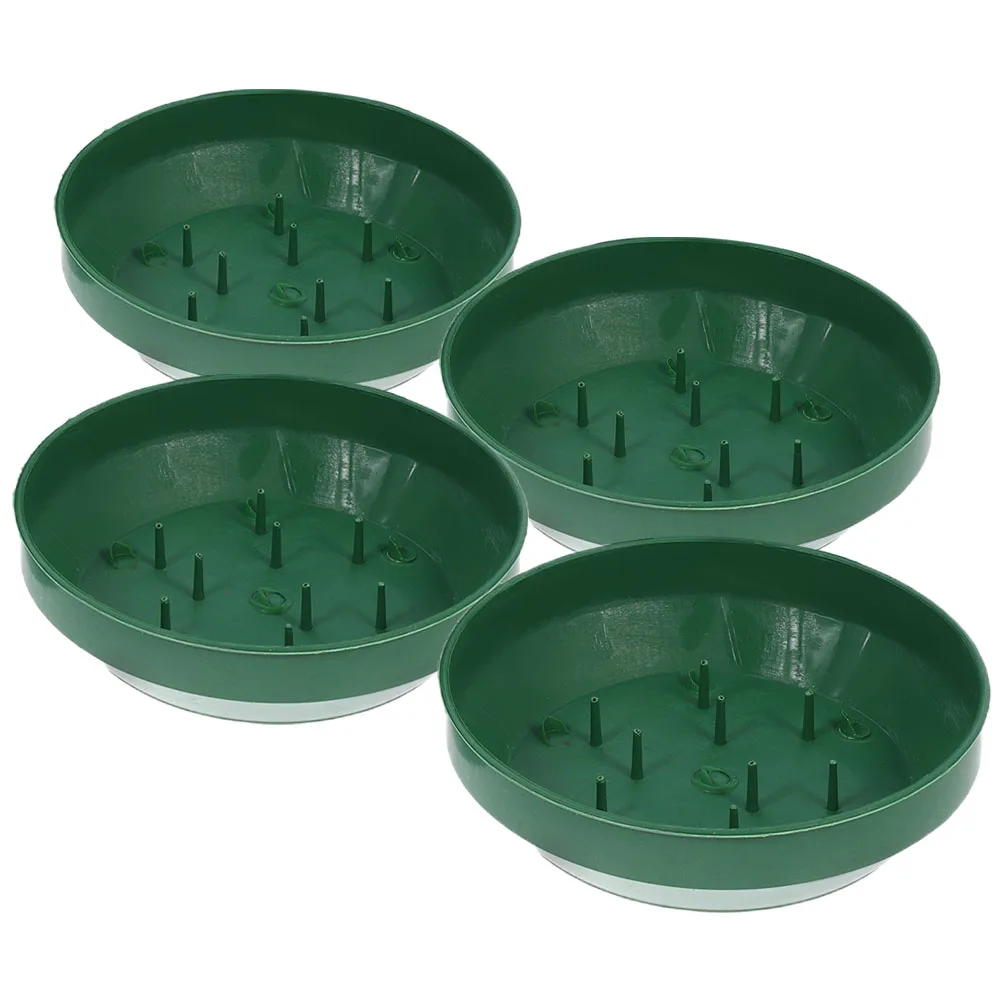 

4pcs Round Floral Foam Trays Plastic Flower Mud Holder for Arrangements Decorative Wedding Party Supplies Durable Long Lasting